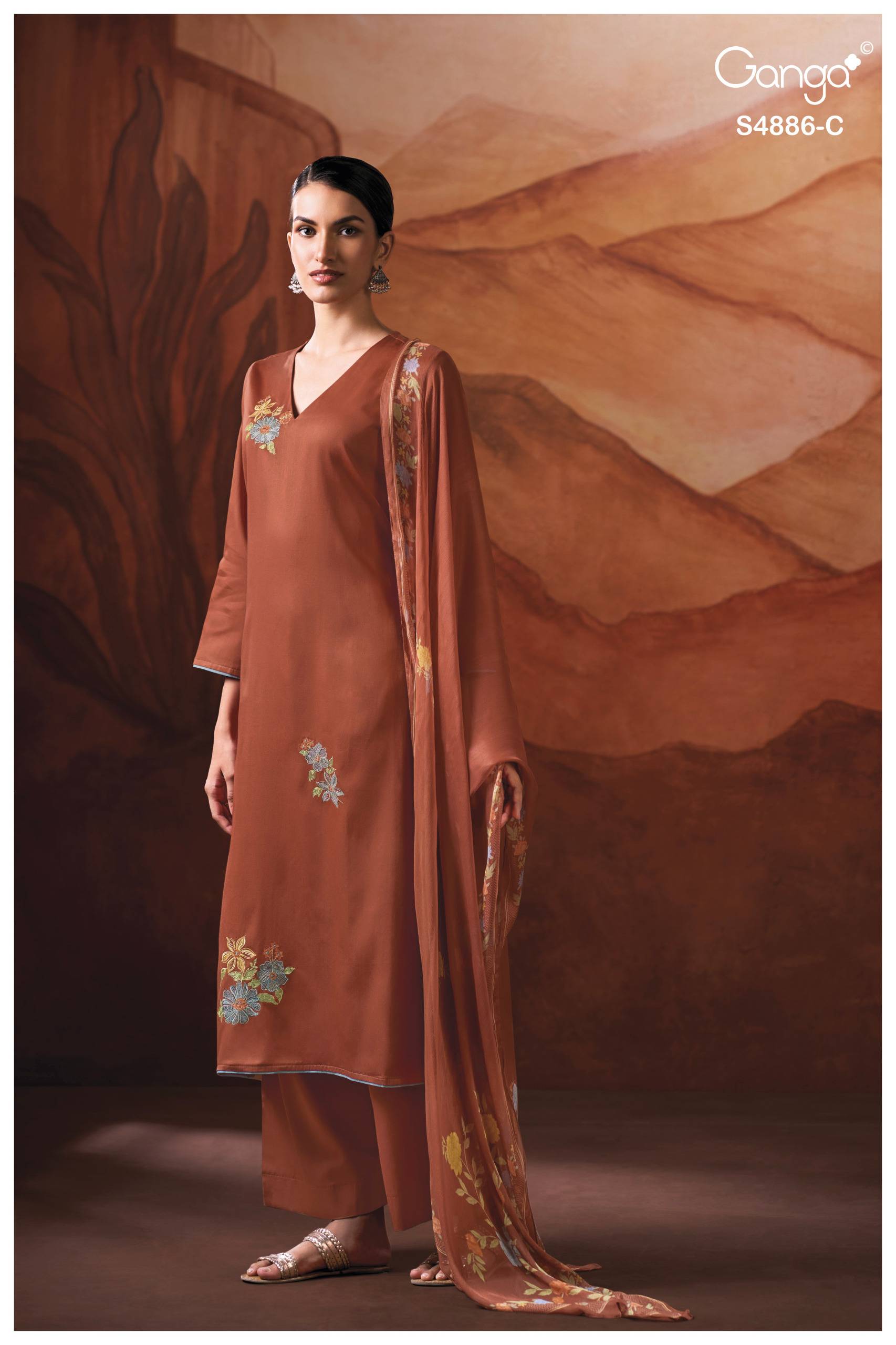 JELYIS 4886 SERIES BY GANGA FASHION Beautiful Colourful COTTON SATIN Dresses At Wholesale Price